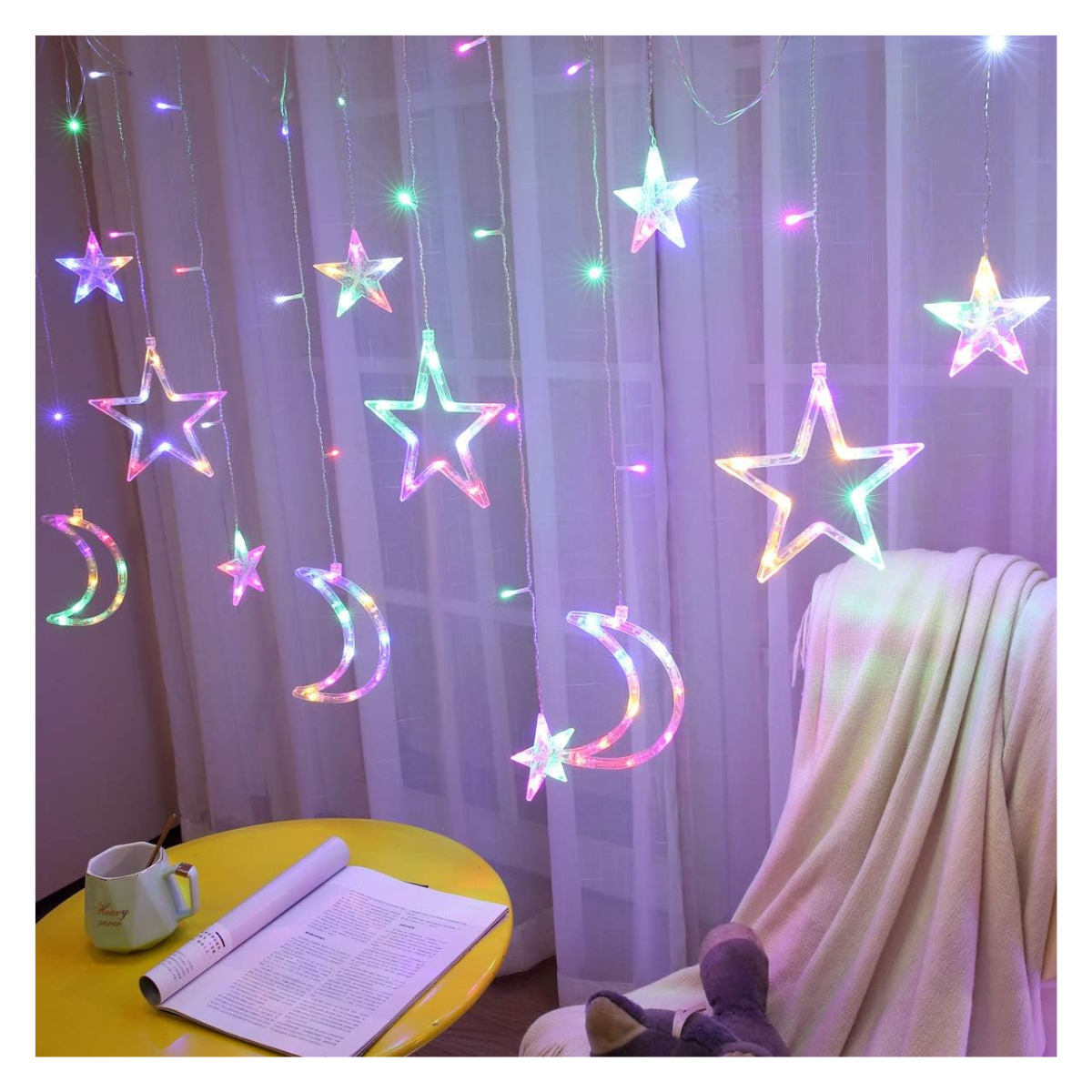 Cortina LED Luna-Estrellas 3M – Magia y brillo para tus celebraciones ✨🌙