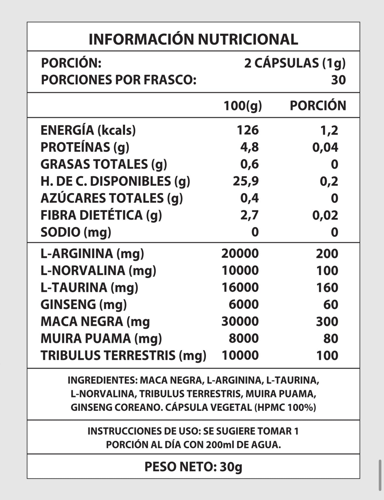 TESTO POWER 1000mg – 60 cápsulas | Potencia, fuerza y vitalidad masculina 🔥