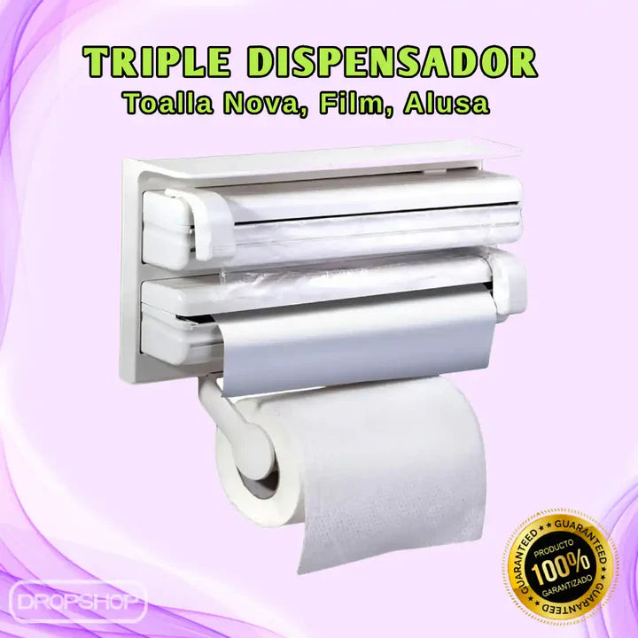 TRIPLE DISPENSADOR Papel Nova-Film-Alusa
