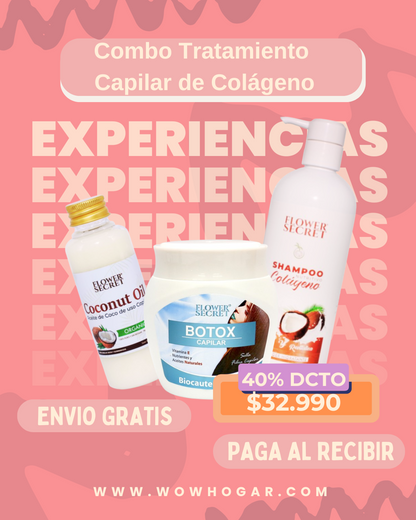 Combo Flower Secret Botox Capilar🌸 – Cuidado completo para tu cabello ✨