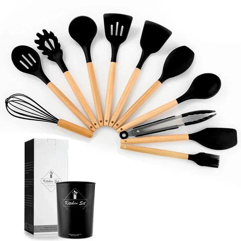 Set 12 Utensilios Para Cocina Silicona