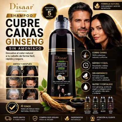 Disaar® Shampoo Colorante Tinte Cubre Canas – ¡Recupera tu Color Natural al Instante! 🌟