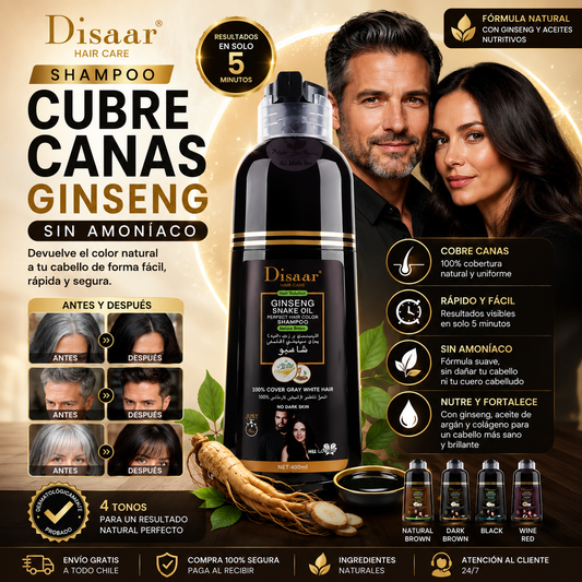 Disaar® Shampoo Colorante Tinte Cubre Canas – ¡Recupera tu Color Natural al Instante! 🌟
