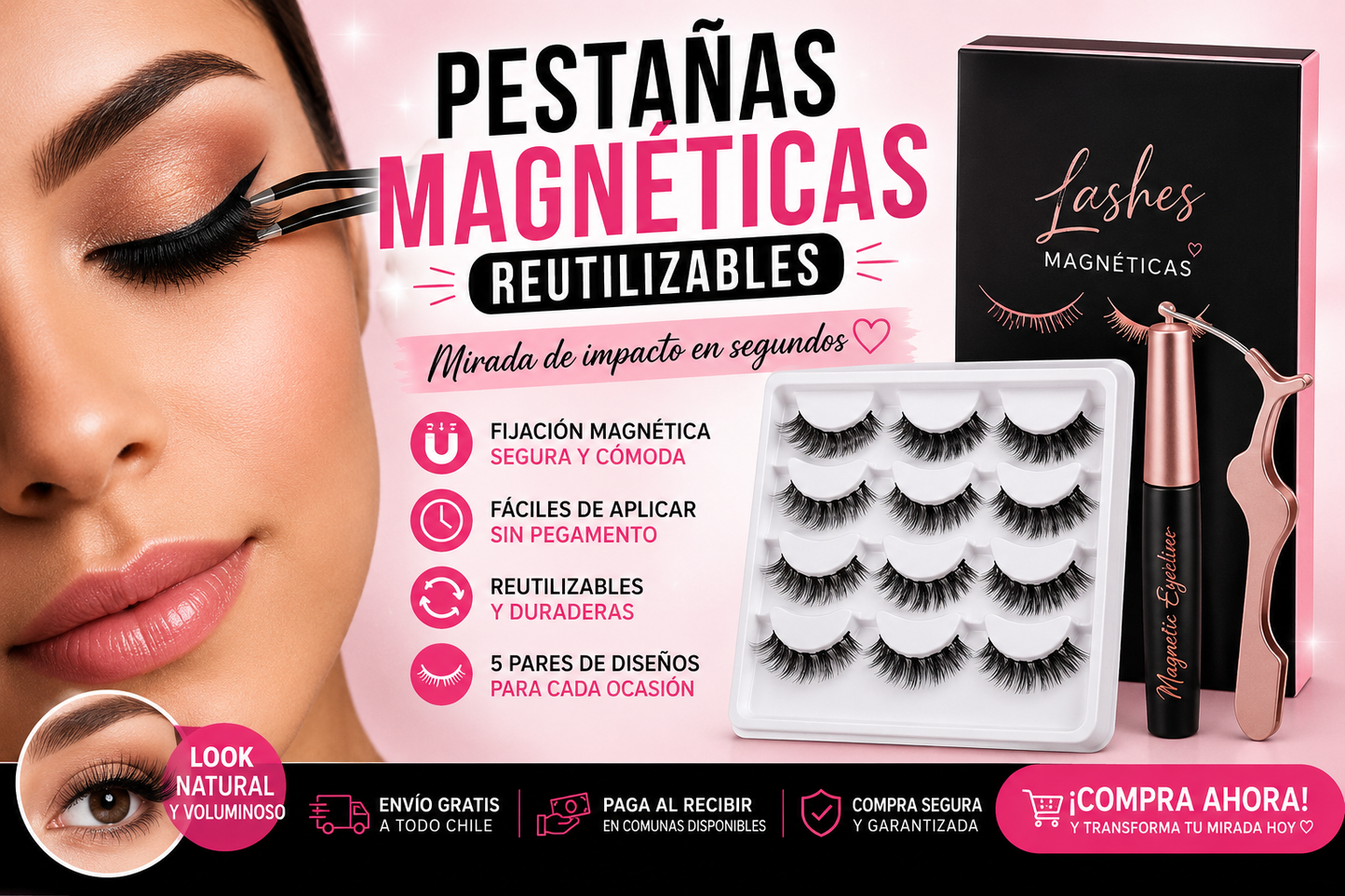 Pestañas Magnéticas Reutilizables – Mirada de Impacto en Segundos 👁️✨