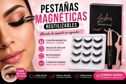 Pestañas Magnéticas Reutilizables – Mirada de Impacto en Segundos 👁️✨