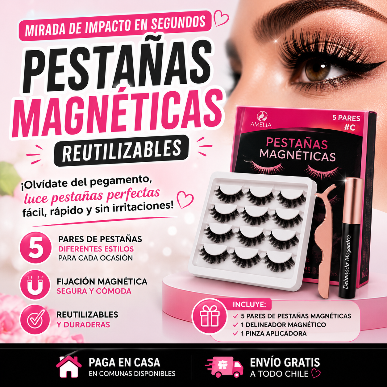 Pestañas Magnéticas Reutilizables – Mirada de Impacto en Segundos 👁️✨