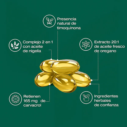 Aceite de Orégano 6000 mg + Semilla Negra Natural™ | 60 Cápsulas 🌿