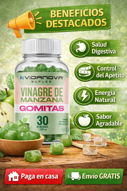 Gomitas Vinagre de Manzana 1000 mg 🍏 - Ten ese cuerpo saludable