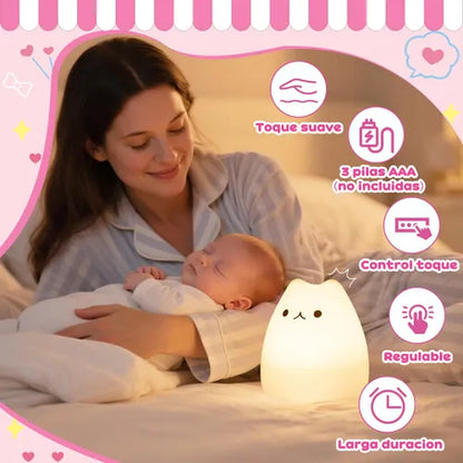 Lámpara LED Gato de Silicona – ¡Luz adorable para tus noches! 🐾