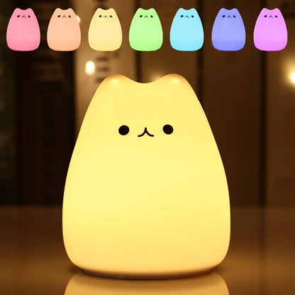 Lámpara LED Gato de Silicona – ¡Luz adorable para tus noches! 🐾