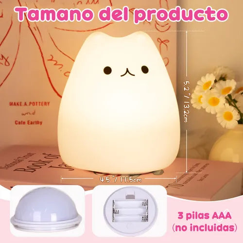 Lámpara LED Gato de Silicona – ¡Luz adorable para tus noches! 🐾