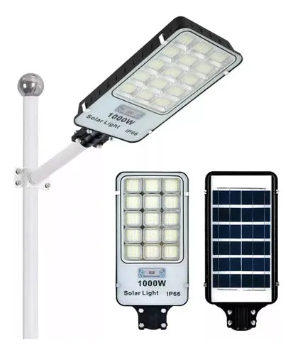 Foco Solar 1000w LED con Poste – ¡Ilumina tu espacio con energía limpia y potente! 🌟