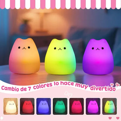 Lámpara LED Gato de Silicona – ¡Luz adorable para tus noches! 🐾