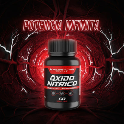 Óxido Nítrico 1000mg – 60 cápsulas | Potencia tu circulación y rendimiento 💪