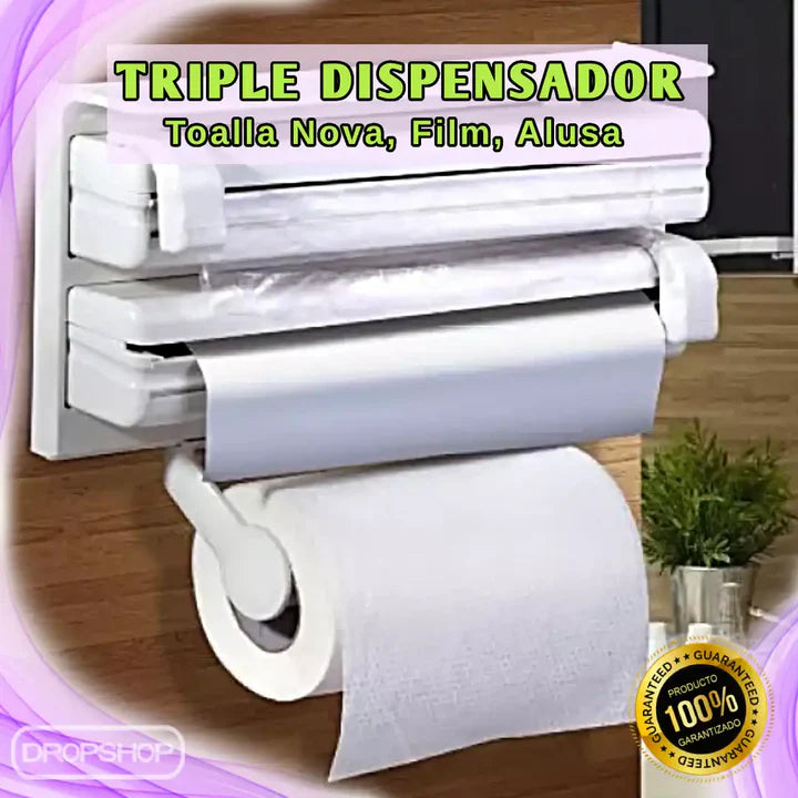 TRIPLE DISPENSADOR Papel Nova-Film-Alusa